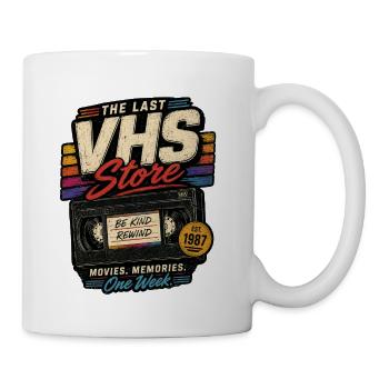 Last VHS Store Retro Tape Art - Coffee/Tea Mug - white - Right