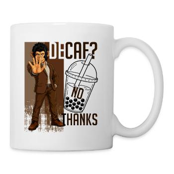 Decaf? No Thanks Funny Coffee Lover Monkey T-Shirt - Coffee/Tea Mug - white - Right
