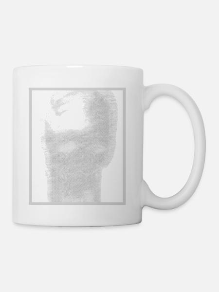 Monochrome Skull Halftone - Coffee/Tea Mug - white