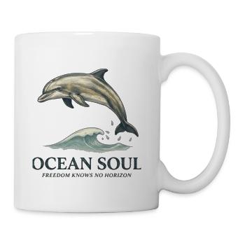 T-shirt dauphin vintage Ocean Soul - Tasse - blanc - Droite
