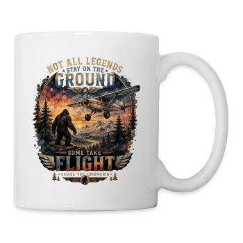 Sasquatch Pilot Airplane Shirt Vintage Bigfoot Avi - Coffee/Tea Mug - white - Right