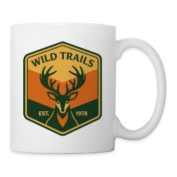 Wild Trails Deer Crest Patch - Coffee/Tea Mug - white - Right