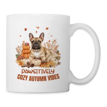 Cozy Autumn French Bulldog Fall Pumpkin Gift - Coffee/Tea Mug - white - Right