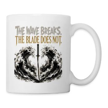Katana Wave Japanese Warrior Gym Apparel - Coffee/Tea Mug - white - Right