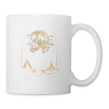 Moonlit Bigfoot in Forest Camp - Coffee/Tea Mug - white - Right