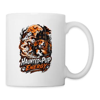 Haunted Pup Energy Beagle Halloween Shirt - Coffee/Tea Mug - white - Right