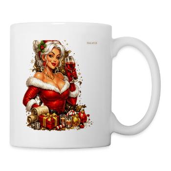 Festive Flirty Santa Portrait - Coffee/Tea Mug - white - Right