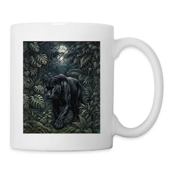 Night Panther in Jungle - Coffee/Tea Mug - white - Right