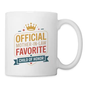 Official Mother In Law Favorite Son Daughter Gift - Coffee/Tea Mug - white - Right