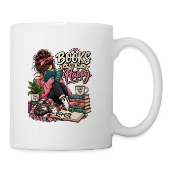 Books_Make_Me_Happy_Cozy_Book_Lover - Tasse - blanc - Droite