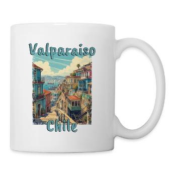 Valparaiso Chile Vintage Travel Design - Coffee/Tea Mug - white - Right