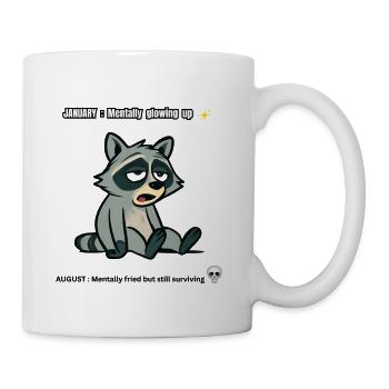 January Raccoon Glow Up - Coffee/Tea Mug - white - Right