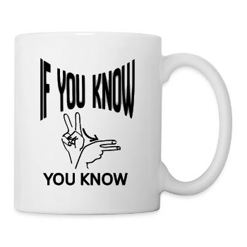 Peace Sign Hand Silhouette - Coffee/Tea Mug - white - Right