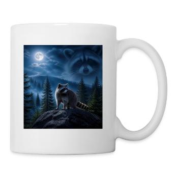 Moonlit Forest Raccoon Guardian - Coffee/Tea Mug - white - Right
