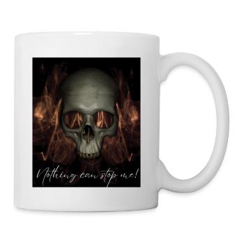 Fiery Skull with Flames - Coffee/Tea Mug - white - Right