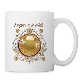 Elegance in Details Gold Crest - Coffee/Tea Mug - white - Right
