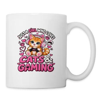 Just A Girl Who Loves Cats & Gaming - Coffee/Tea Mug - white - Right