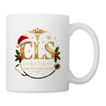 CLS Chicago Life Saver Christmas Santa Skull EMT S - Coffee/Tea Mug - white - Right