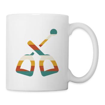 Stirrups Riding Crop Retro Vintage Stripes Horse R - Coffee/Tea Mug - white - Right