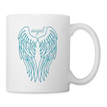 Neon Angel Wings Line Art - Coffee/Tea Mug - white - Right