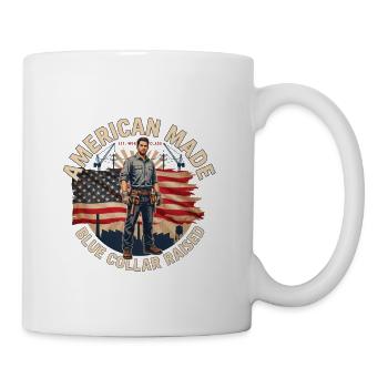 American Made – Blue Collar Raised - Coffee/Tea Mug - white - Right
