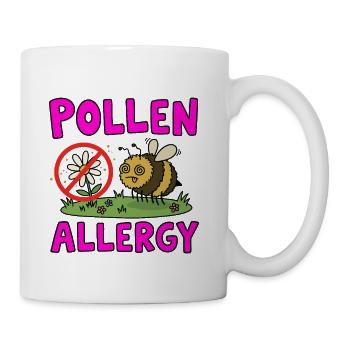 Pollen Allergy Funny Sick Bee Spring Graphic - Coffee/Tea Mug - white - Right