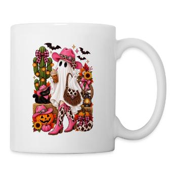 Halloween Ghost in Leopard Boots - Coffee/Tea Mug - white - Right