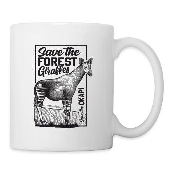 Forest Giraffes - Okapi Conservation Design - Coffee/Tea Mug - white - Right