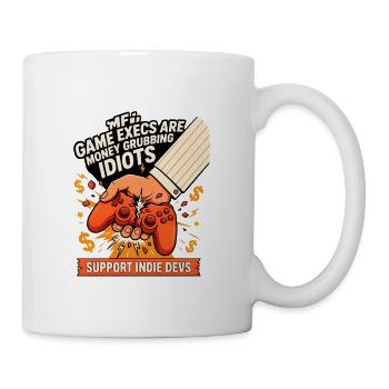 Corporate Hand Crushes Controller - Coffee/Tea Mug - white - Right