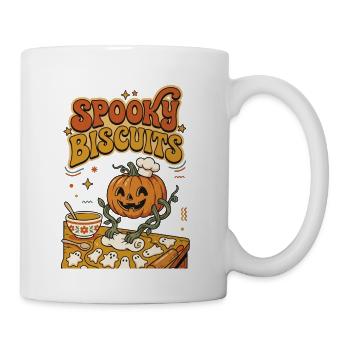 Retro Spooky Biscuits Pumpkin Bakery Halloween - Coffee/Tea Mug - white - Right