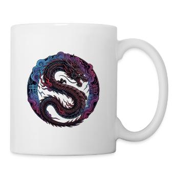 Cyberpunk Ryū: Neon Void Dragon - Coffee/Tea Mug - white - Right