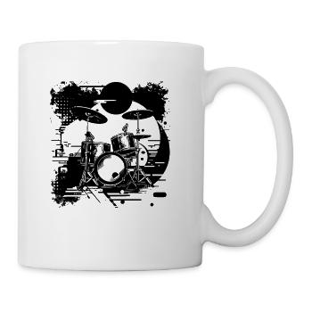 Drum Kit Sketch - Coffee/Tea Mug - white - Right