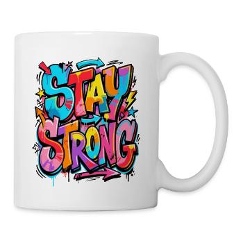 Stay Strong Graffiti Burst - Coffee/Tea Mug - white - Right