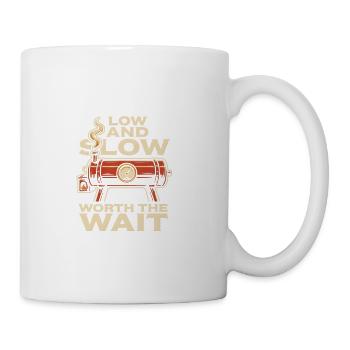 Low and Slow BBQ Smoker Pitmaster - Coffee/Tea Mug - white - Right