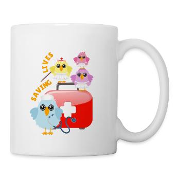 doctors_birds_medical_bag - Coffee/Tea Mug - white - Right