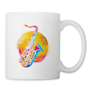 Saxophone Synthwave - Coffee/Tea Mug - white - Right