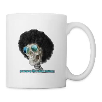 Low Battery Skeleton Afro - Coffee/Tea Mug - white - Right