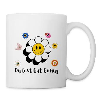 positive quote, self love design, you are enough - Coffee/Tea Mug - white - Right
