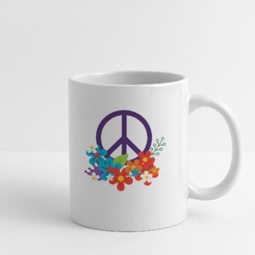 Hippie Peace Design avec des fleurs - Tasse