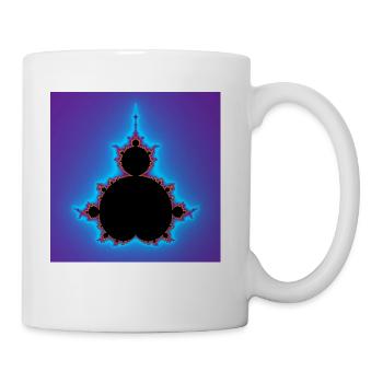 Bright Sunburst and Purple Mandelbrot Fractal - Coffee/Tea Mug - white - Right