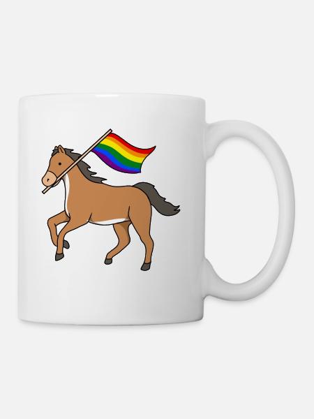 Gay Pride Horse Gay Pride Gift - Coffee/Tea Mug - white