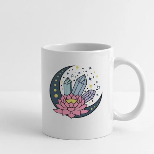 Half A Moon, Healing Crystals Lotus Flower - Coffee/Tea Mug