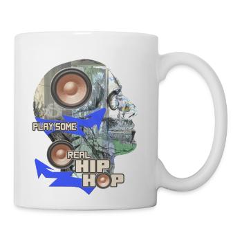 Play some real Hip Hop music DJ MC Rapper Bboy art - Coffee/Tea Mug - white - Right