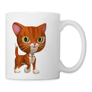 Orange Tabby Cat - Coffee/Tea Mug - white - Right