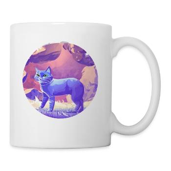 Tailless Blue Cat Design - Coffee/Tea Mug - white - Right