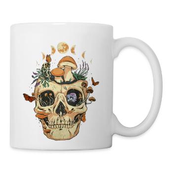 Mushroom Clothing Mycologist Goth Butterfly - Coffee/Tea Mug - white - Right