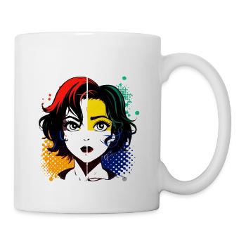 Bold Pop Art Anime Girl - Coffee/Tea Mug - white - Right