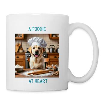A foodie at heart - Coffee/Tea Mug - white - Right