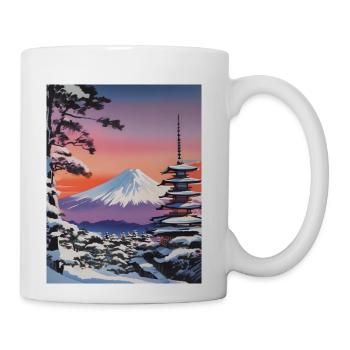 Japanese Art Mount Fuji - Coffee/Tea Mug - white - Right