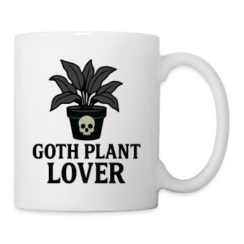 Goth Plant Skull Design - Coffee/Tea Mug - white - Right